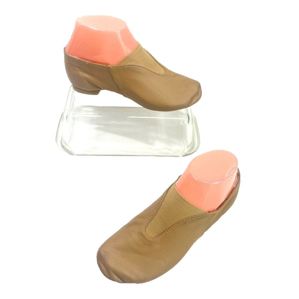 Bloch‎ Dance Women's Jazz Shoe Size 5.5 Tan Leather Neoprene Split Sole